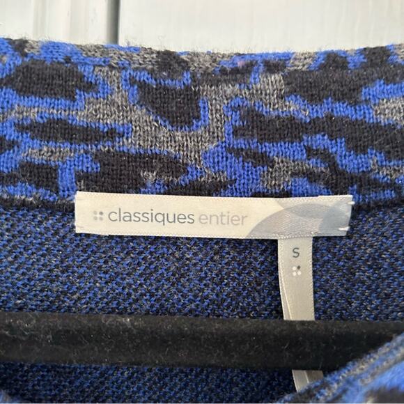 Classiques Entier Grey & Cobalt Blue Leopard Print Knit Top - Picture 4 of 6